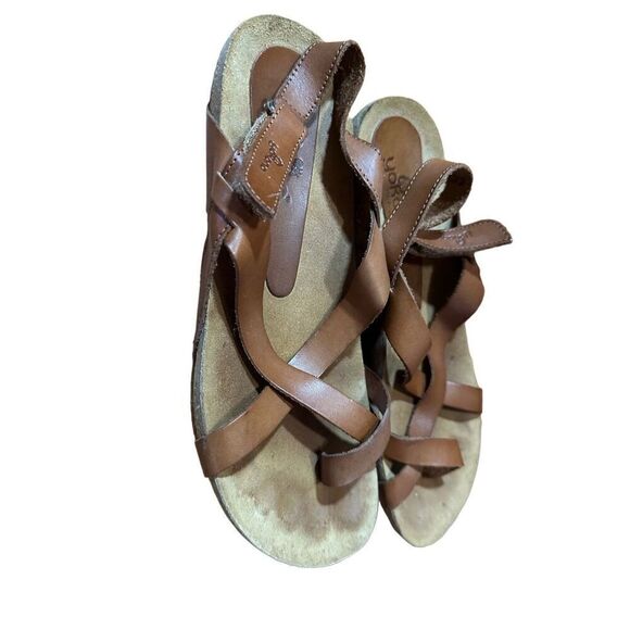 YOKONO Leather Sandals Ibiza Brown Terracotta womens size 8 Toe Loop - Picture 4 of 10